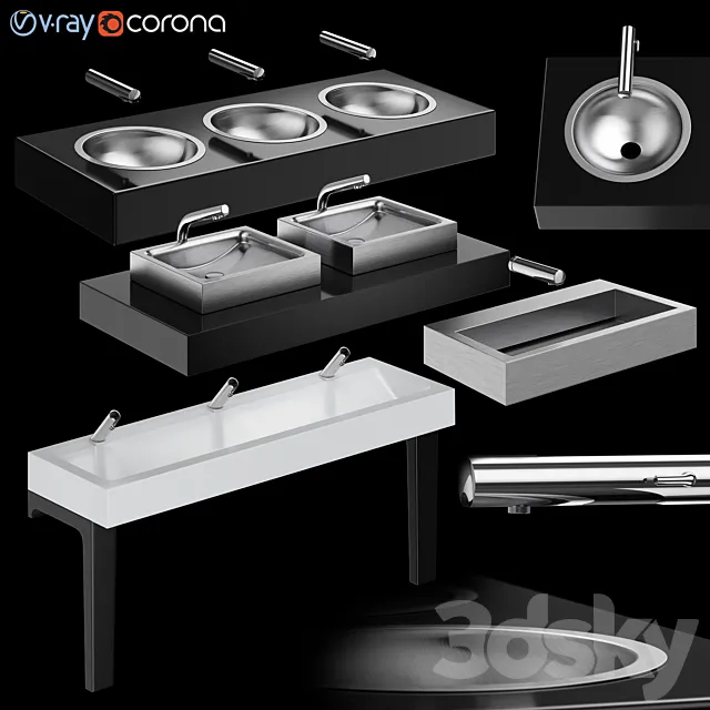 DELABIE public washbasins 3DModel DELABIE public washbasins 3DModel