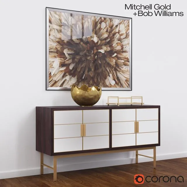 DELANEY BUFFET by Mitchell Gold and Bob Williams 3D Model