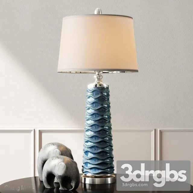 Delavan Rust Blue Table Lamp 3D Model Download
