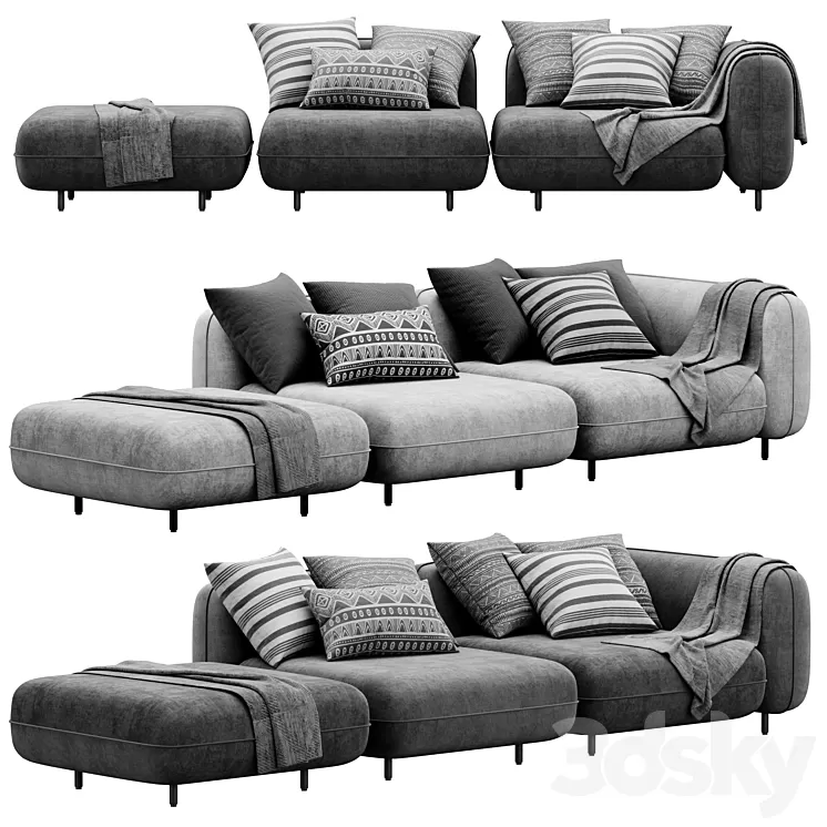 Delavega modular sofa DP1 DP2 DP4 3D Model Free Download Delavega modular sofa DP1 DP2 DP4 3D Model Free Download