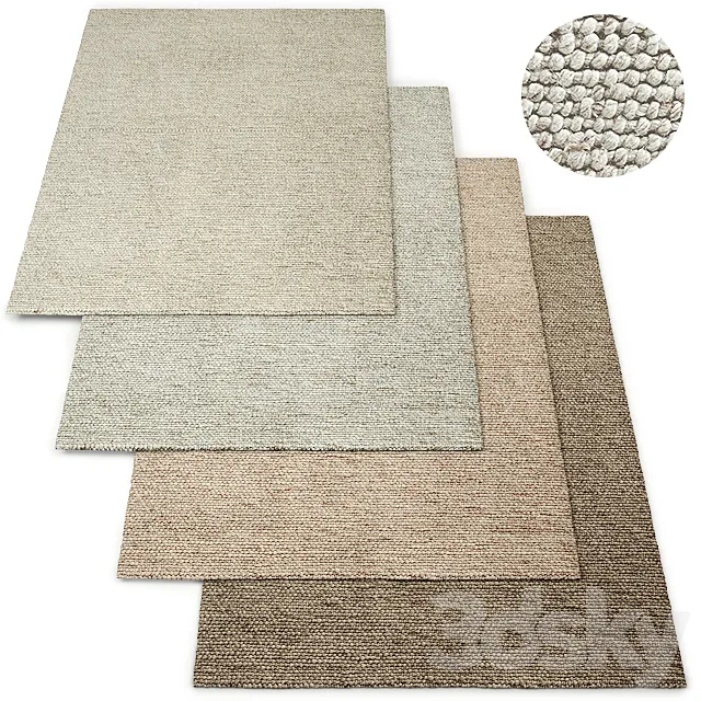 Delfina Handwoven Wool Rug RH Collection 3D Model