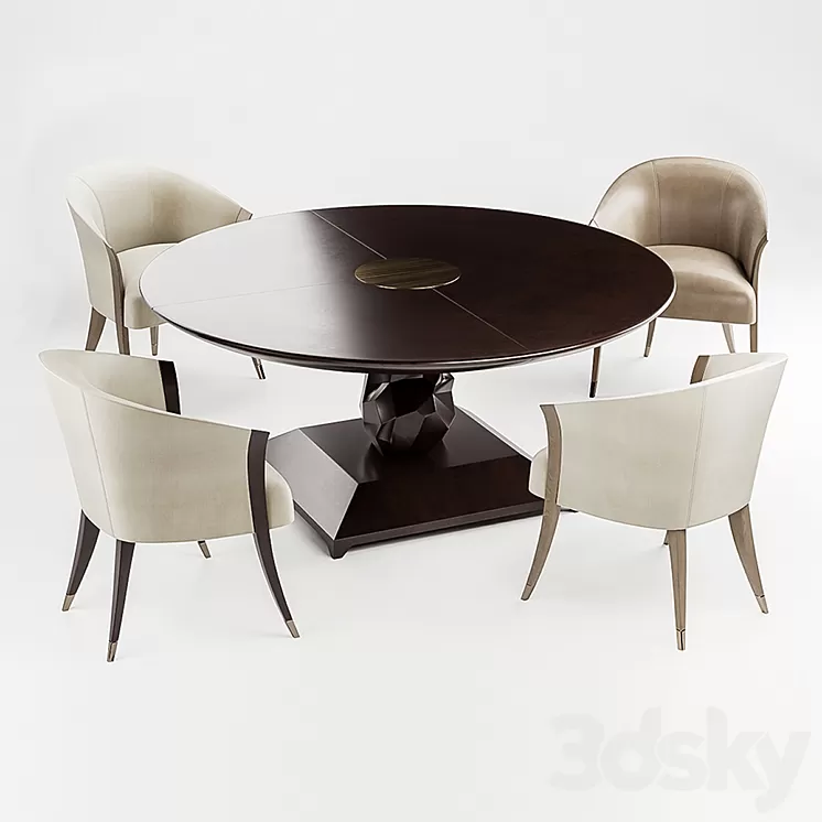 Delilah chair and Daliesque table by Christopher Guy 3D Model