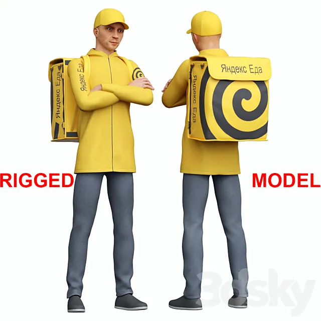 Deliveryman. Yandex Food. 3D Model