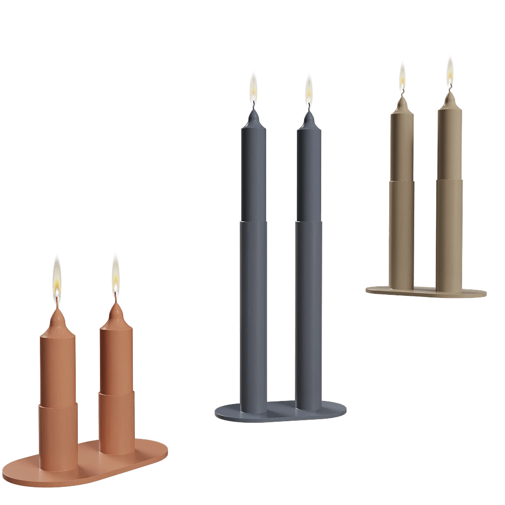 Delo – Double candlestick Fire 3D Model