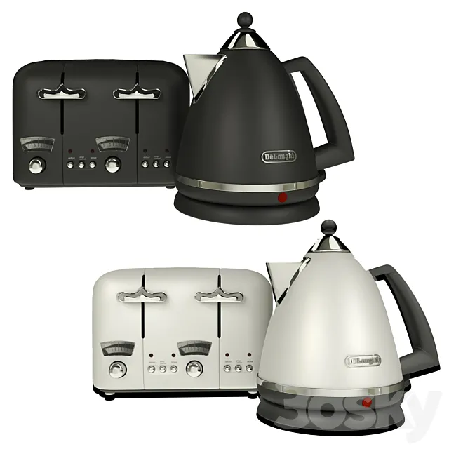 Delonghi argento black white 3D Model Delonghi argento black white 3D Model