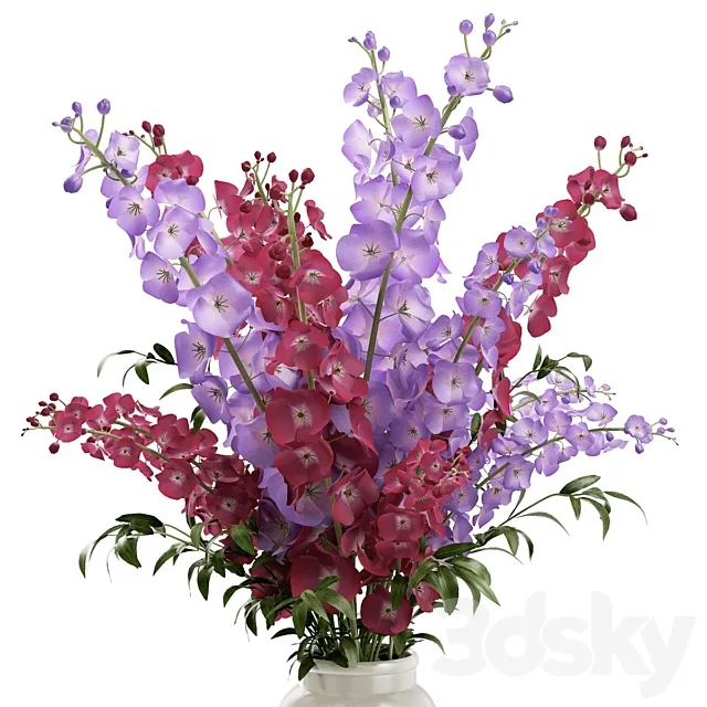 Delphinium in a vase 3DModel Delphinium in a vase 3DModel