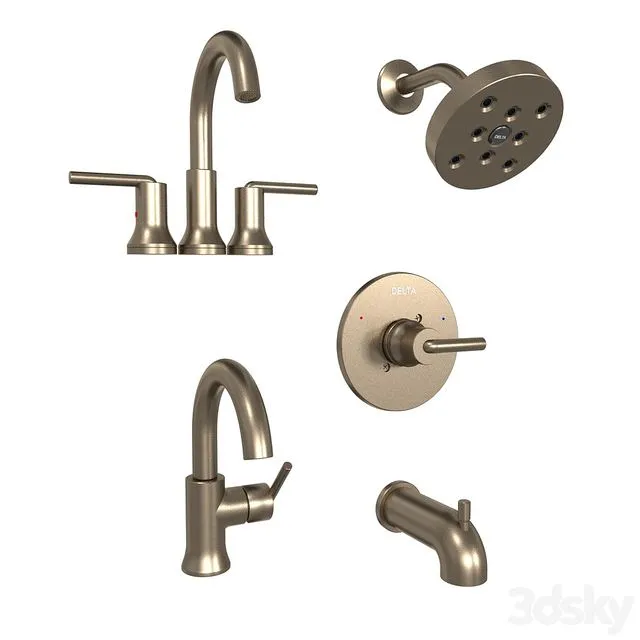 Delta faucet tap fixture tub shower 3D Model