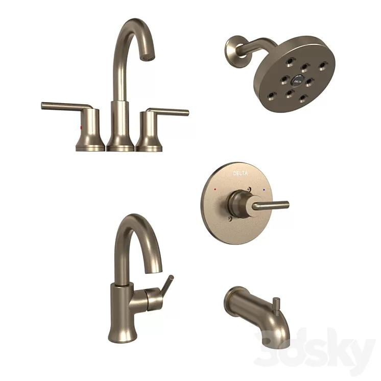 Delta faucet tap fixture tub shower 3D Model