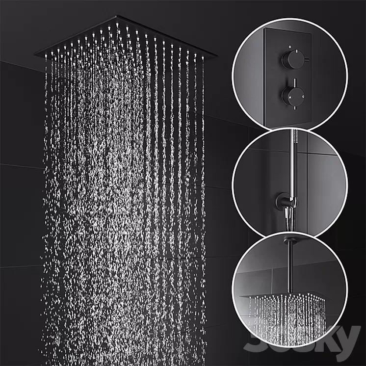 Deluge shower set 3D Model Deluge shower set 3D Model