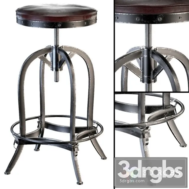 Dempsey Swivel Iron Bar Stoolr 3D Model Download