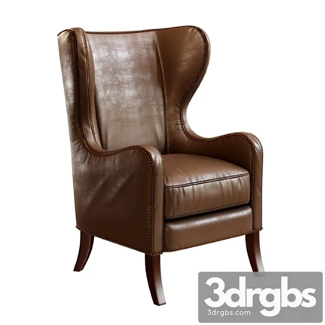 Dempsey wingback chair bourbon leather 3D Model Download Dempsey wingback chair bourbon leather 3D Model Download