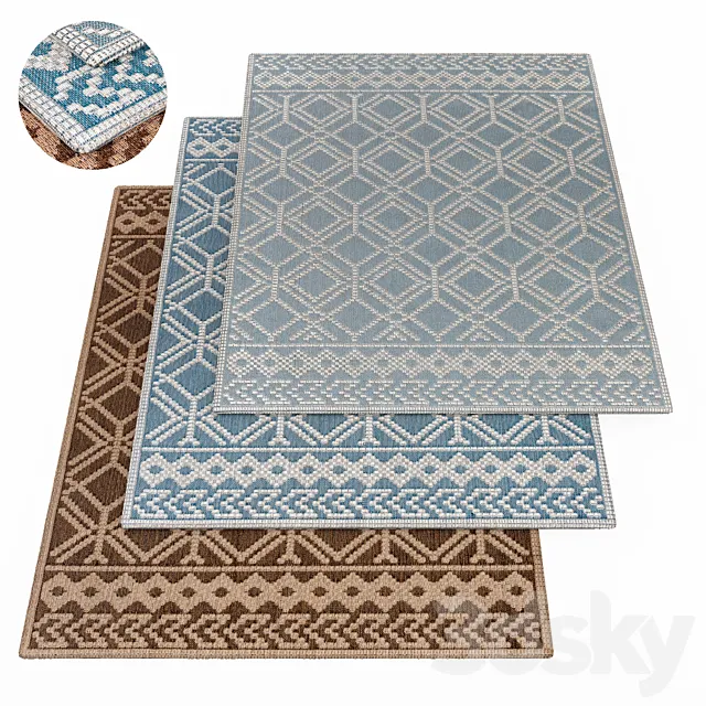 Denim rug 3D Model Denim rug 3D Model