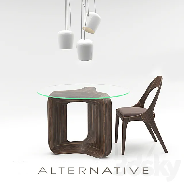 DENISE TABLES CILINDRIC + SHARON CHAIR 3DModel DENISE TABLES CILINDRIC + SHARON CHAIR 3DModel
