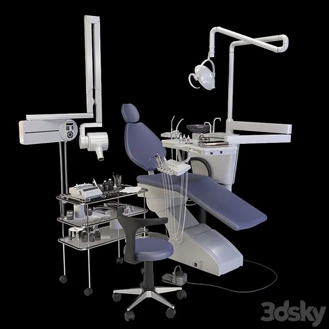 dental chair (set) 3D Model dental chair (set) 3D Model