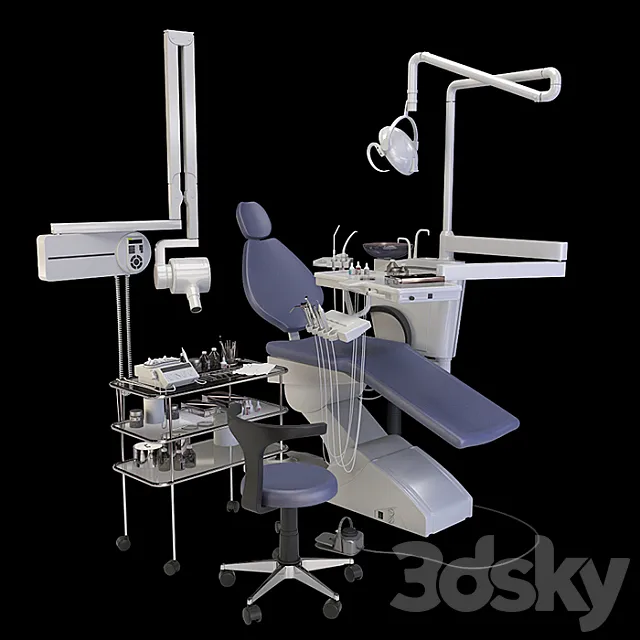 dental chair (set) 3D Model dental chair (set) 3D Model