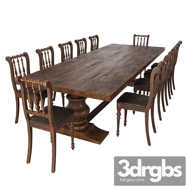 Derevenskii Obedennyi Stol Stul 3D Model Download Derevenskii Obedennyi Stol Stul 3D Model Download