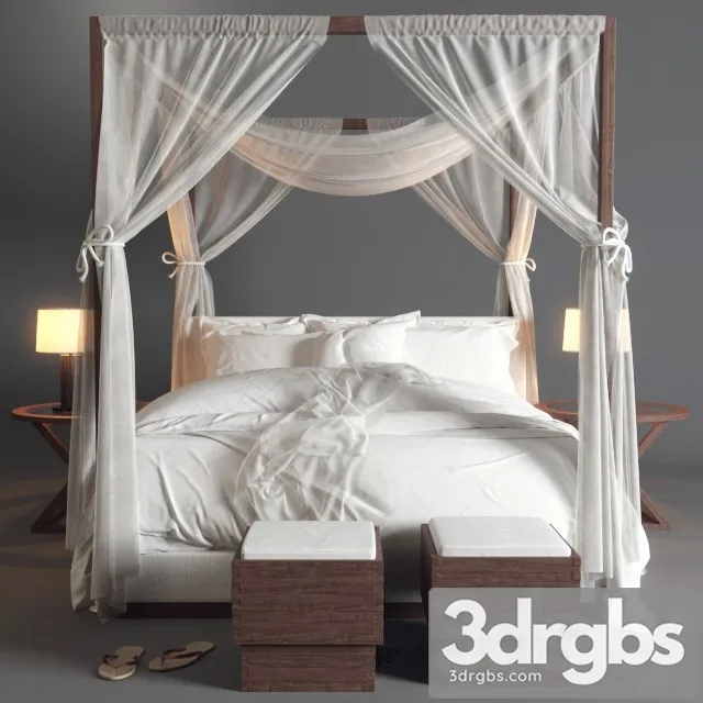 Desert Modern Canopy Bed Ralph Lauren 3D Model Download