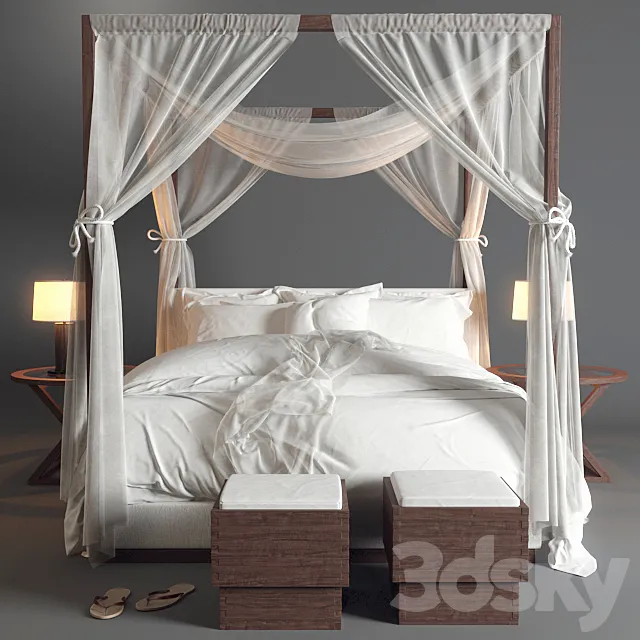 Desert Modern Canopy Bed Ralph Lauren (vray GGX) 3DModel Desert Modern Canopy Bed Ralph Lauren (vray GGX) 3DModel