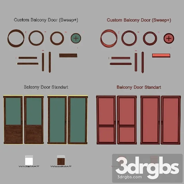 Design for balcony doors 3D Model Download