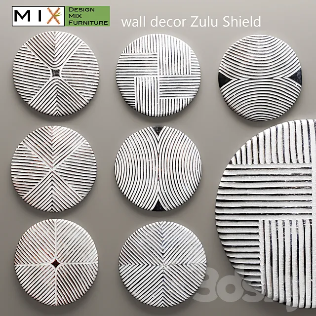 Design Mix Furniture. Zulu Shield. Panel. panel. Africa. white. bleached. abstraction. picture. set. wall decor 3DModel Design Mix Furniture. Zulu Shield. Panel. panel. Africa. white. bleached. abstraction. picture. set. wall decor 3DModel