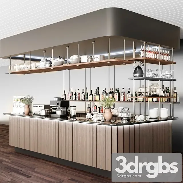 Design project of a cafe in a modern style 2. alcohol 3D Model Download
