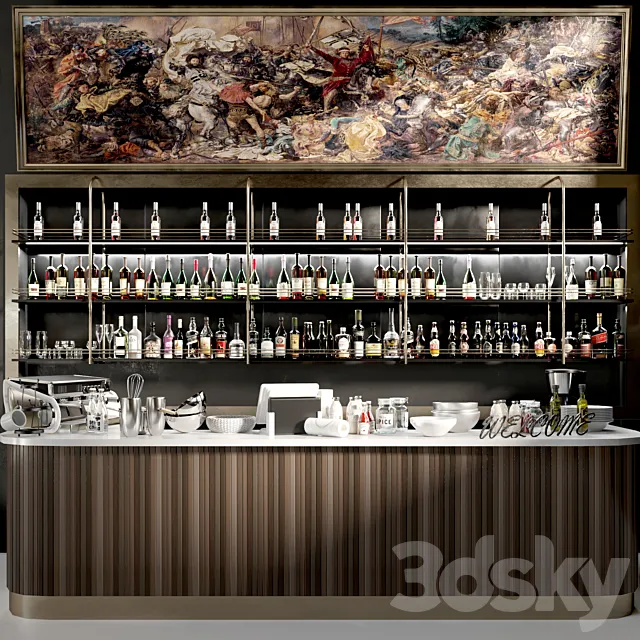Design project of a restaurant with its own collection of wine and spirits 2 3DModel