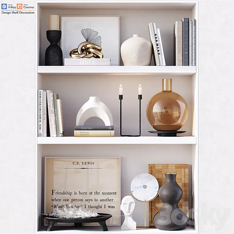 Design Shelf Decoration 3D Model Free Download