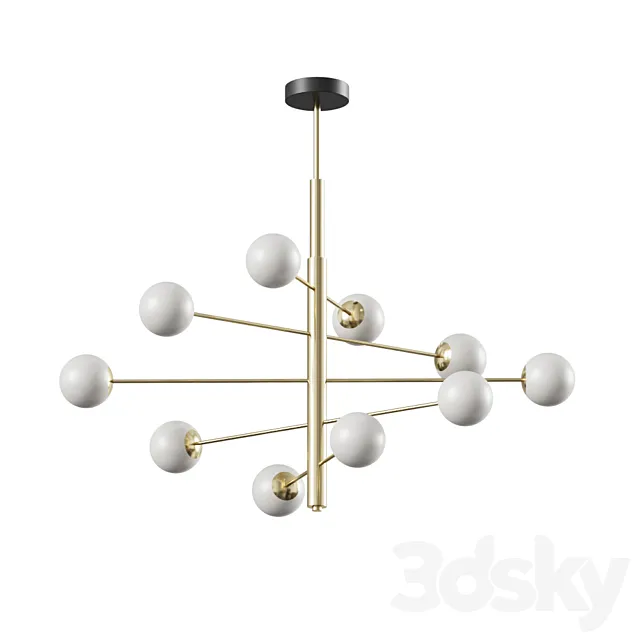 Designer chandeliers and lighting fixtures Direct 10 gold 3D Model