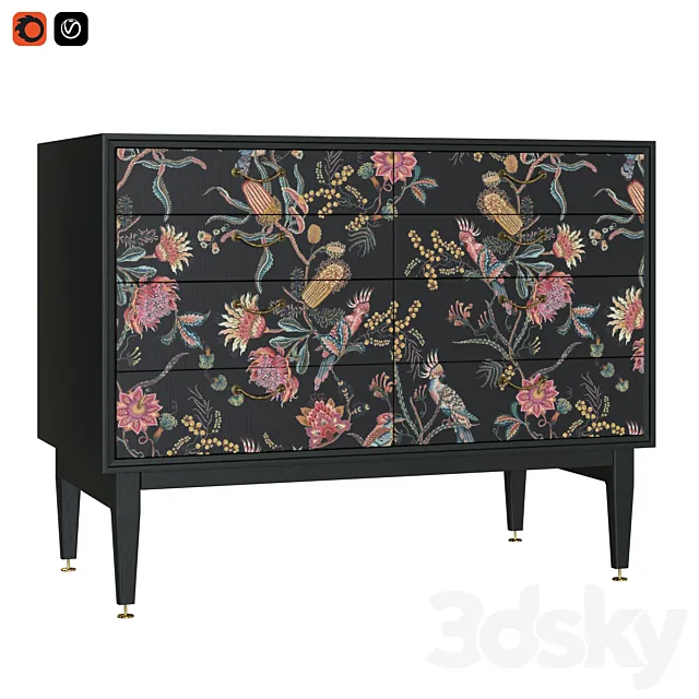 designer chest of drawers 4 3D Model designer chest of drawers 4 3D Model