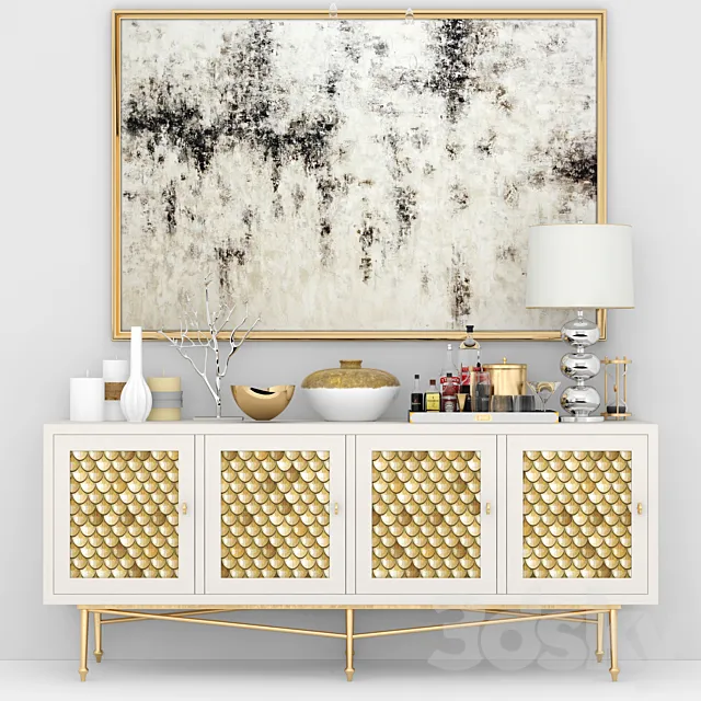 Designer chest of drawers with alcohol and lamps 3DModel