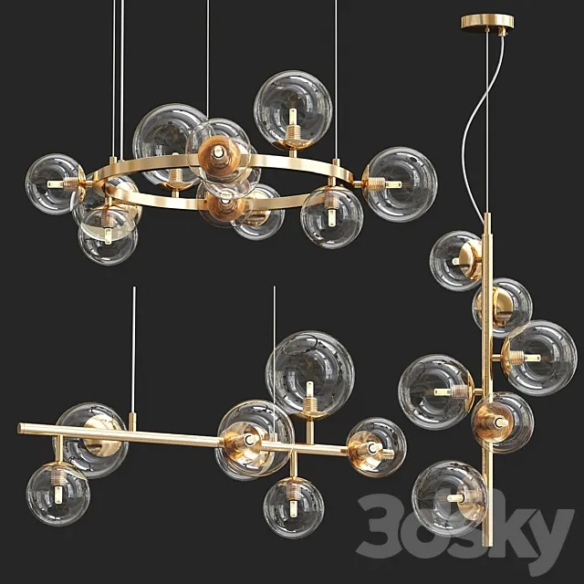 Designer ring chandelier IONA Сhandelier Gold 3D Model Designer ring chandelier IONA Сhandelier Gold 3D Model