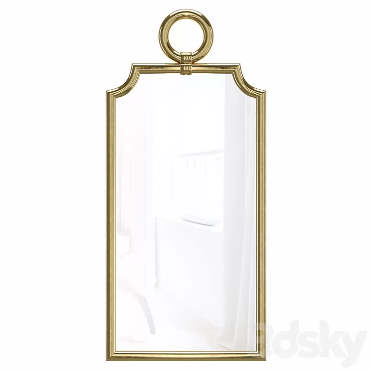 Designer stylish mirror in the frame Piedmont Gold 3D Model