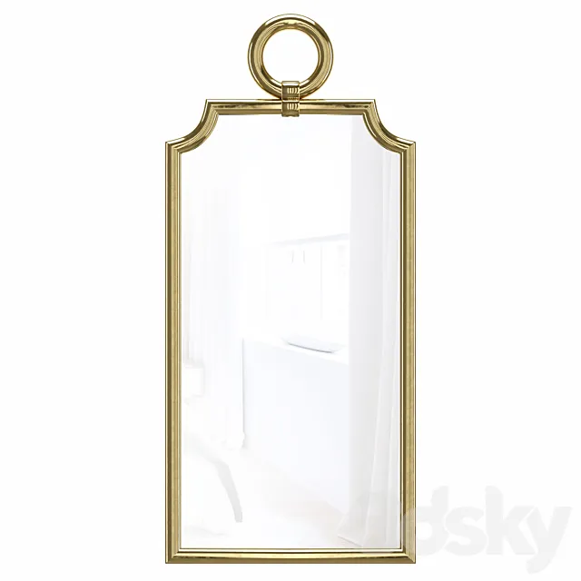 Designer stylish mirror in the frame Piedmont Gold 3DModel