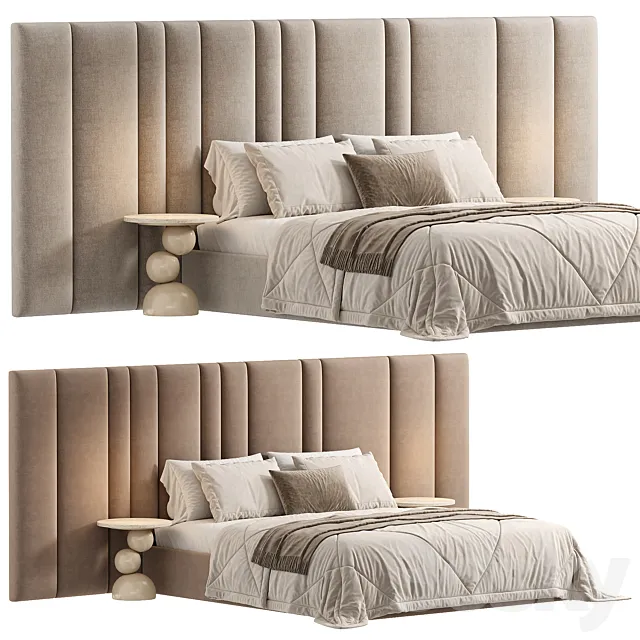 Desire bed with wide headboard 3D Model Desire bed with wide headboard 3D Model