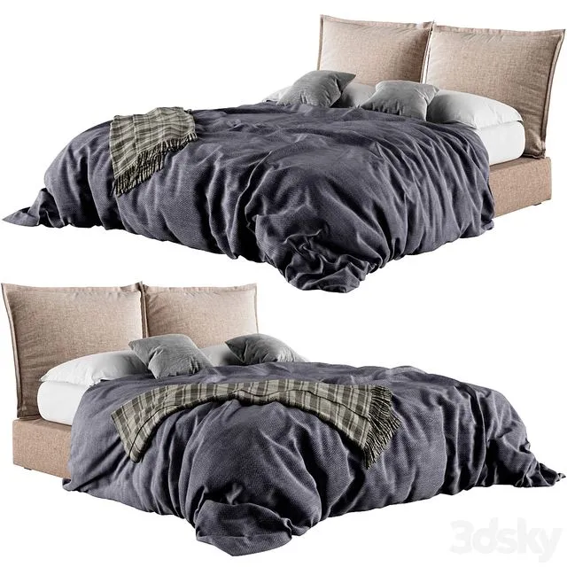 Desiree Vanity Bed Plaid 3D Model Desiree Vanity Bed Plaid 3D Model