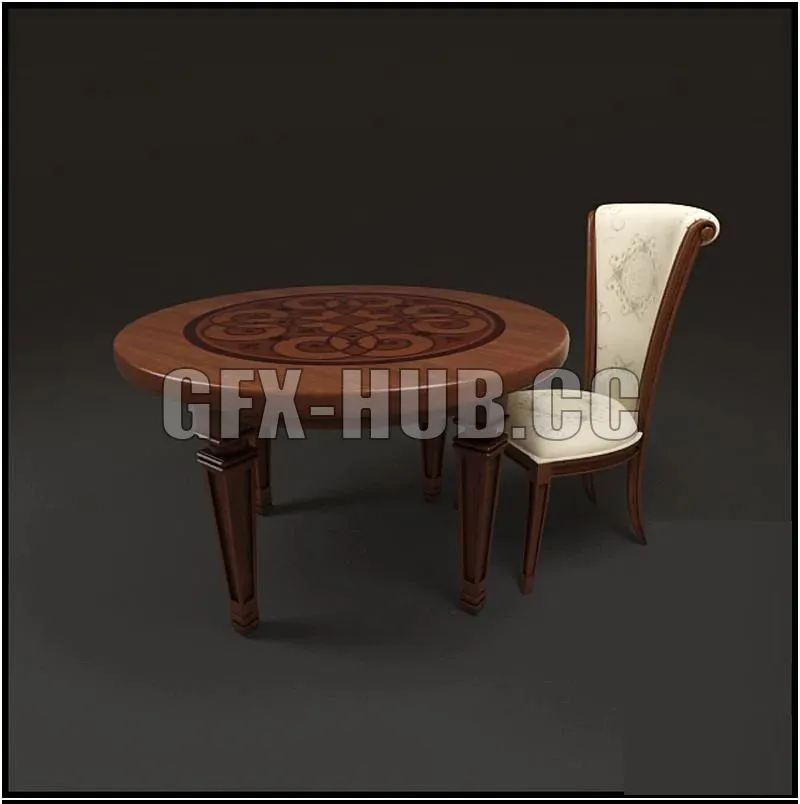 Desk and Chair 3D Model