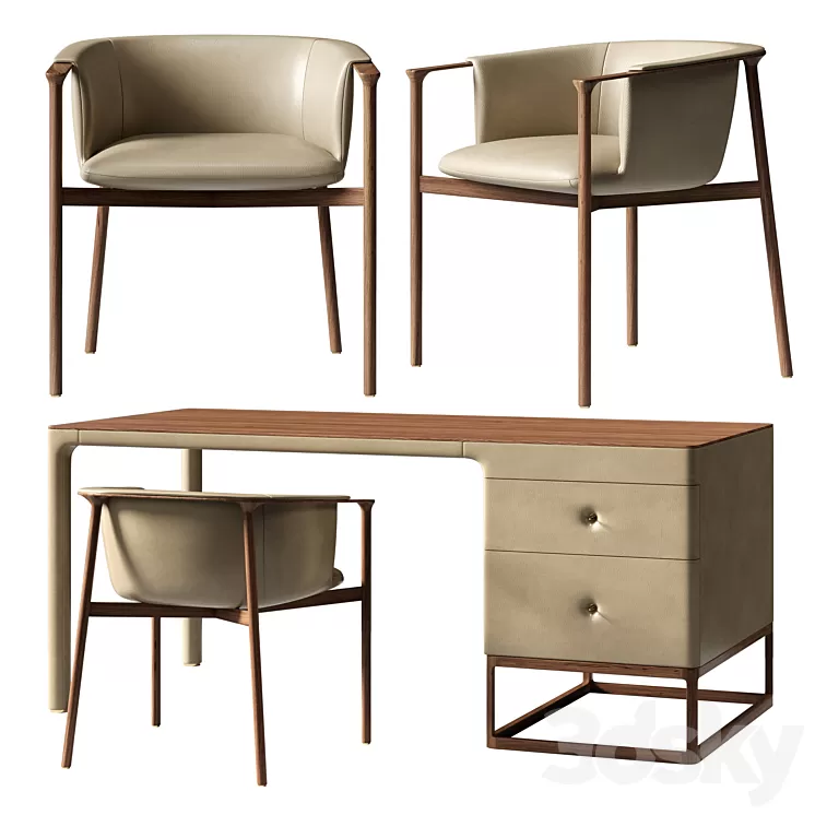 Desk + chair by SUREECO 3D Model Desk + chair by SUREECO 3D Model