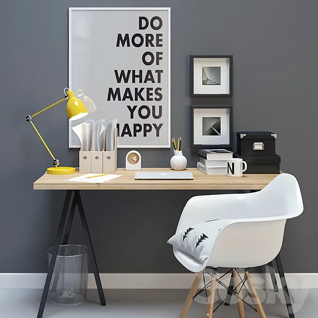 Desk & Decor 3D Model Desk & Decor 3D Model