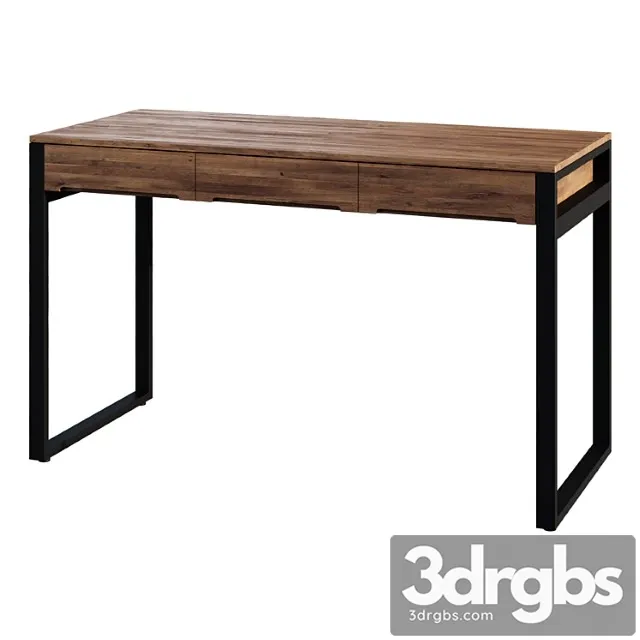 Desk modern wooden natural & black office desk with drawers & metal legs Desk modern wooden natural & black office desk with drawers & metal legs