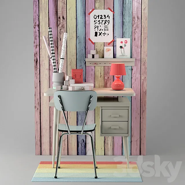 Desk set 3D Model Desk set 3D Model