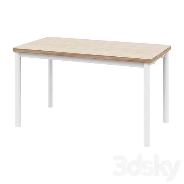 Desk TOMMARYD Table oak veneer bleached_white130x70 cm 3D Model Desk TOMMARYD Table oak veneer bleached_white130x70 cm 3D Model