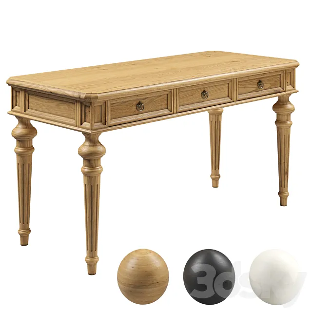 Desk Vintage 3D Model Desk Vintage 3D Model
