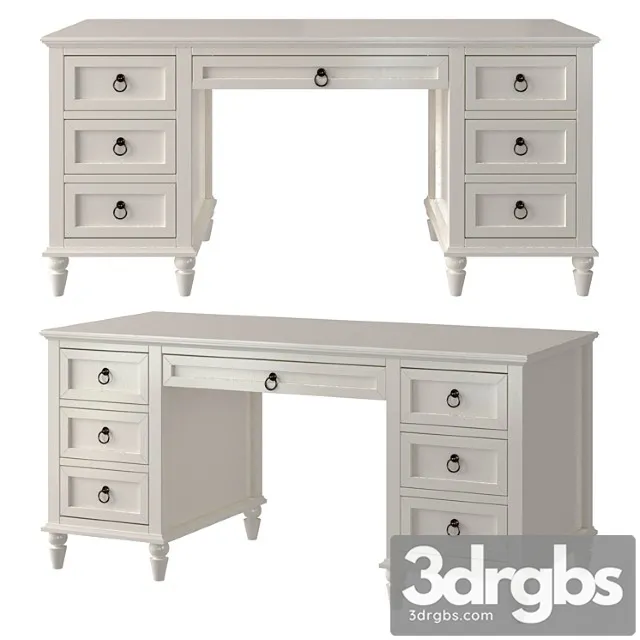 Desk With Drawers Vilton 3D Model Download