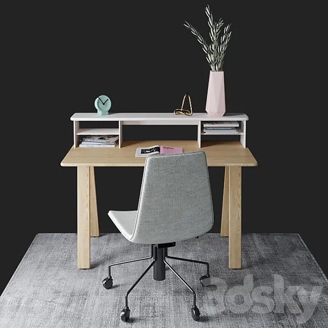 Desktop “Kaira Desk” by “West Elm” 3DModel