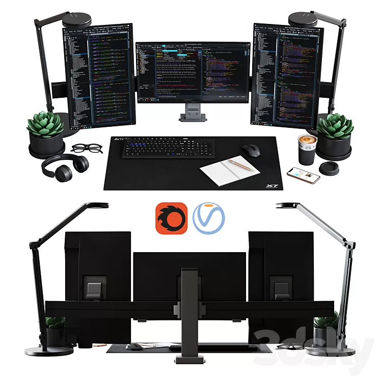 Desktop Set IT Specialist Edition 3D Model