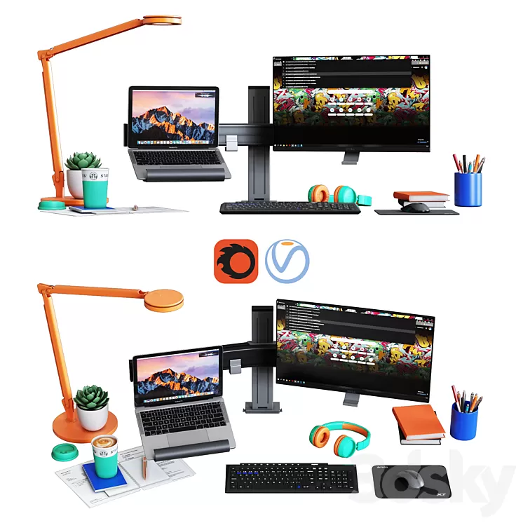 Desktop Set Web Designer Edition 3D Model