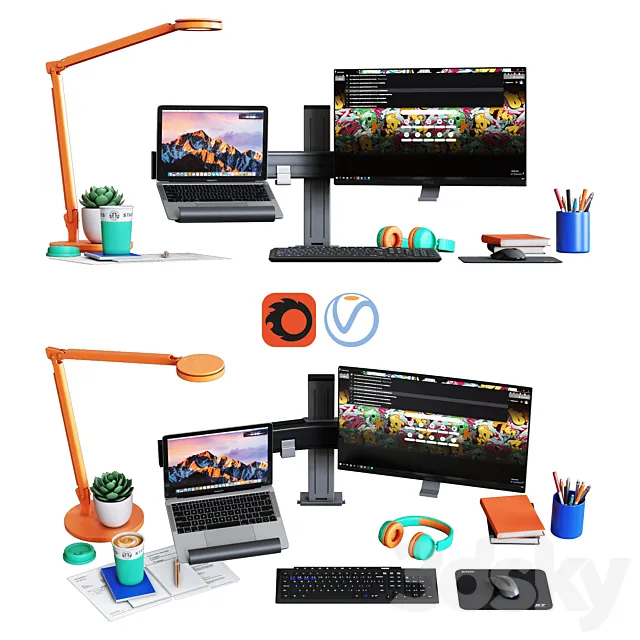 Desktop Set Web Designer Edition 3DModel