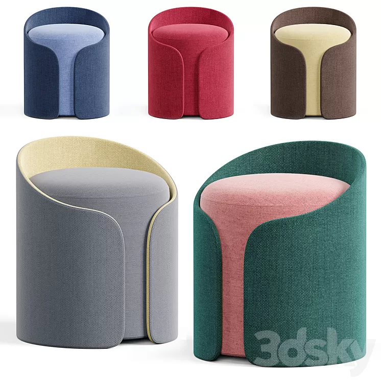 Desormeaux Carrette Sardigan Pouf 3D Model Desormeaux Carrette Sardigan Pouf 3D Model