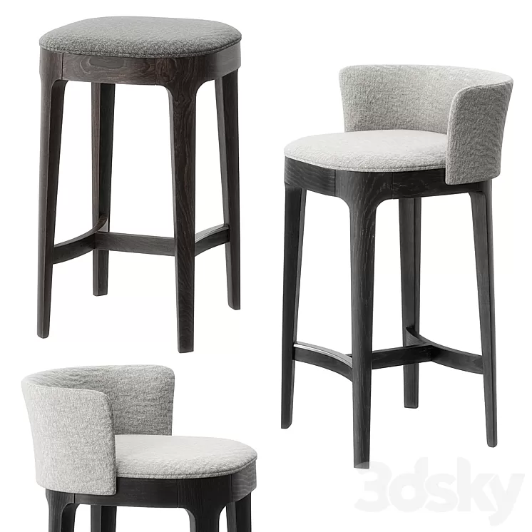 Devon barstool by Molteni 3D Model Free Download