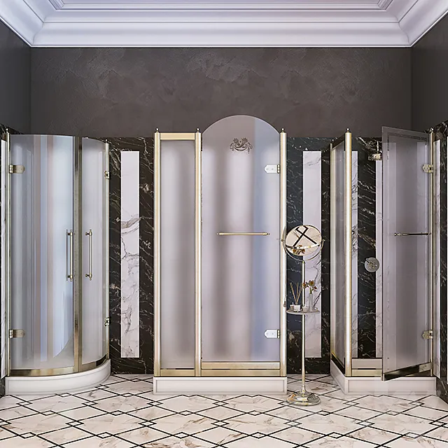 Devon & Devon Arabesque Shower Trays with Stalls 3DModel Devon & Devon Arabesque Shower Trays with Stalls 3DModel